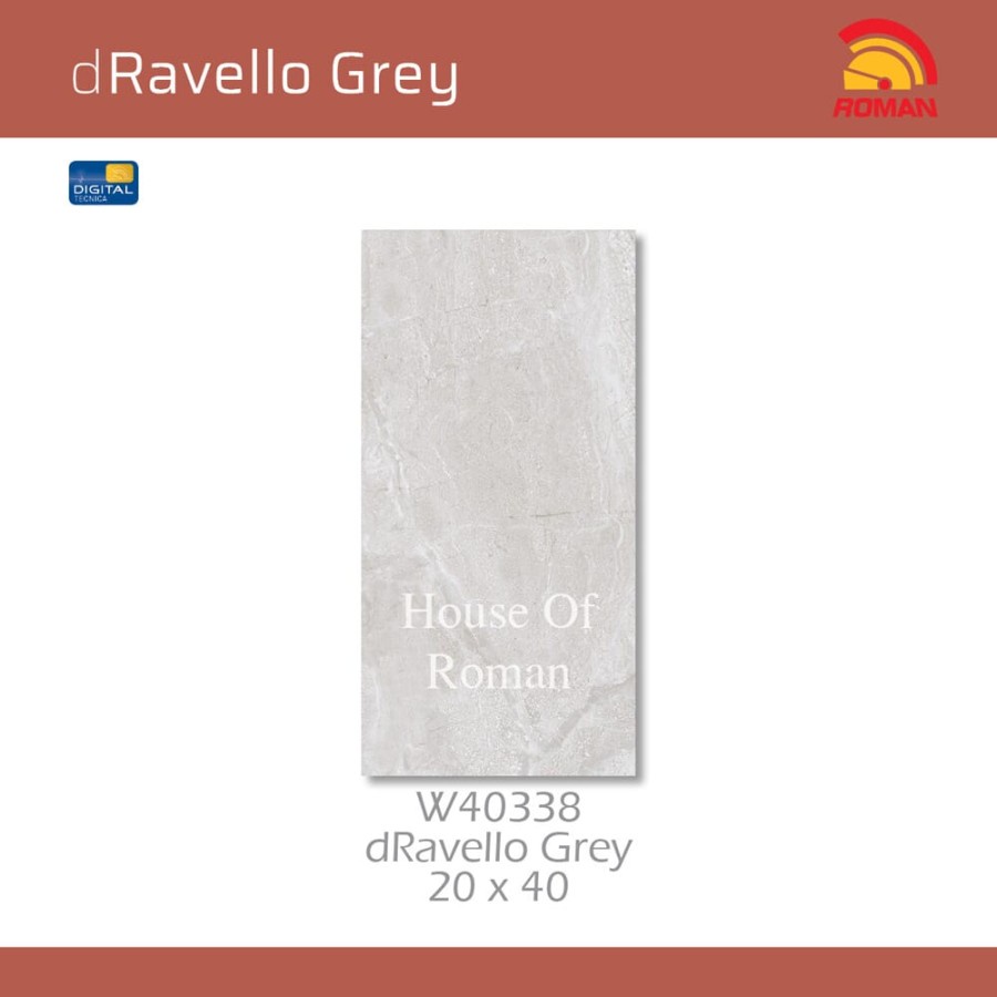 ROMAN KERAMIK DRAVELLO GREY 20X40 W40338 (ROMAN HOUSE OF ROMAN)