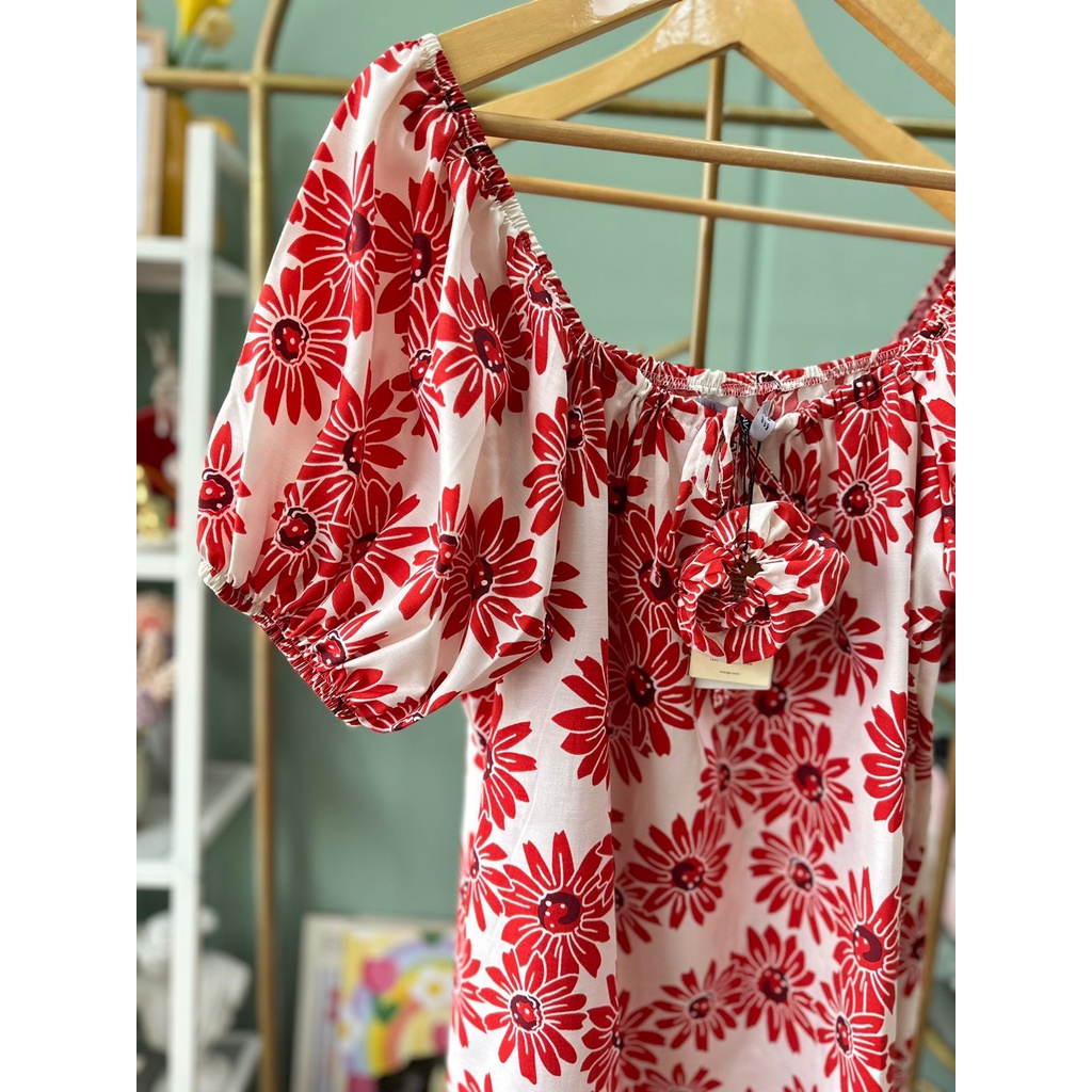 MN printed cotton flora button dress