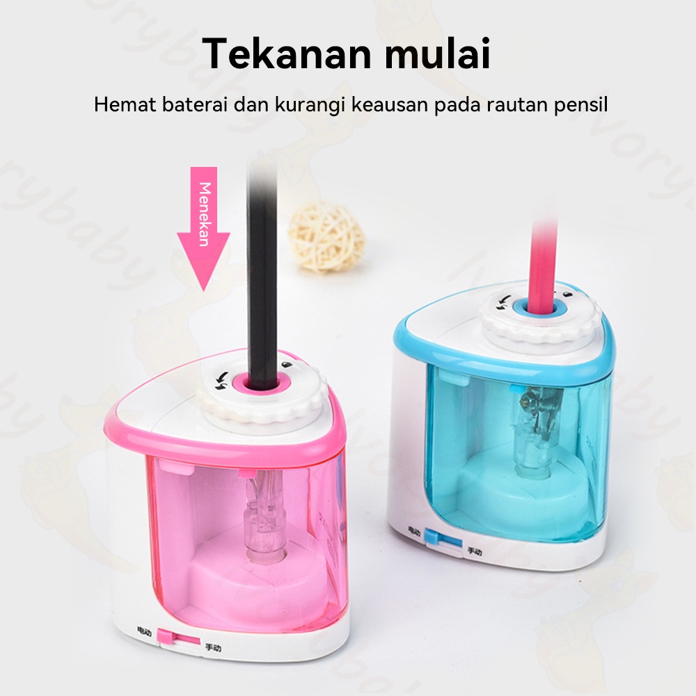 Ivorybaby Rautan pensil elektrik Rautan serutan electric pencil rautan pensil sharpener otomatis