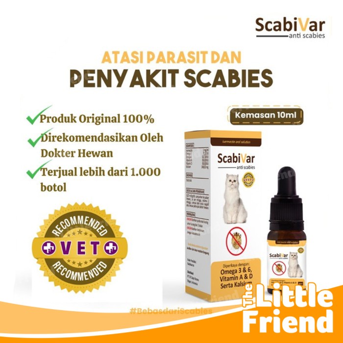 Sirup Tetes Kulit Anti Scabies Hewan Anjing Kucing Kelinci SCABIVAR