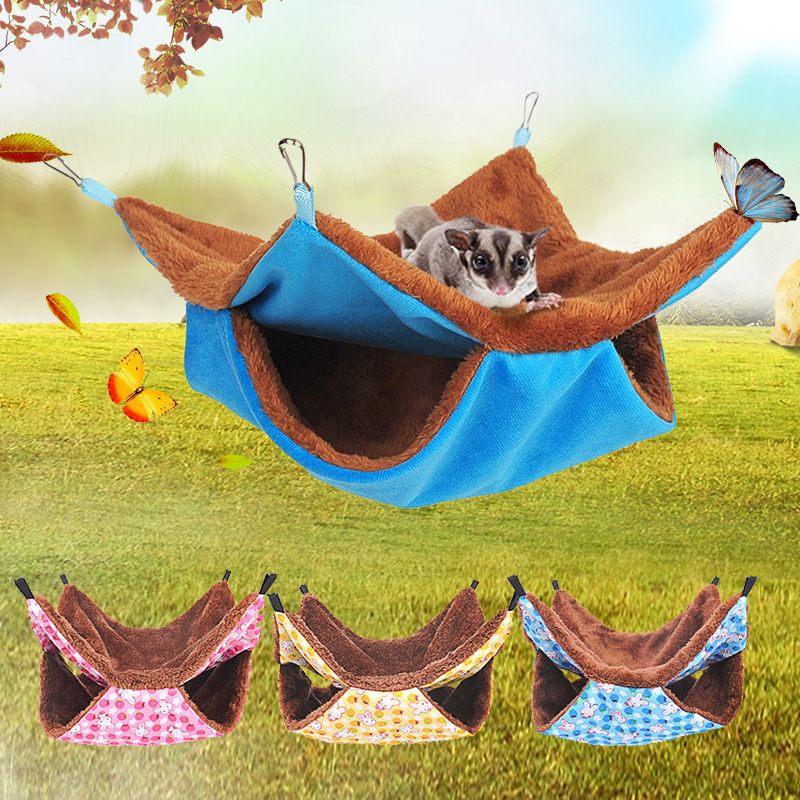 Sugar Glider Hammock Double Layer Mainan Rumah Hangat