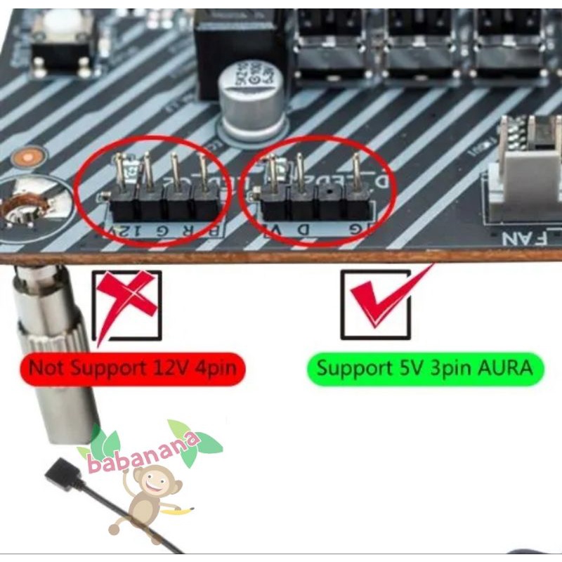 Kabel ARGB Extension 3 Pin 5V LED AURA STRIP Cable Extender 3Pin Fan