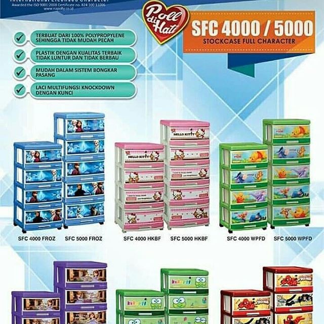 lemari plastik NAPOLLY ( susun 5 , 4 ) laci SFC 5000 / sfc 4000 KARAKTER