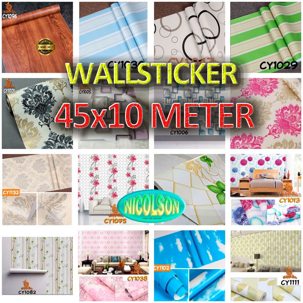 10 Meter Wallpaper Stiker Dinding Kamar Tidur Anak Ruang Tamu Dapur Aesthetic