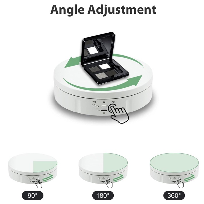 Display Otomatis Foto Produk Olshop Turntable Stand Alas Putar Fotografi dan Video USB Charge