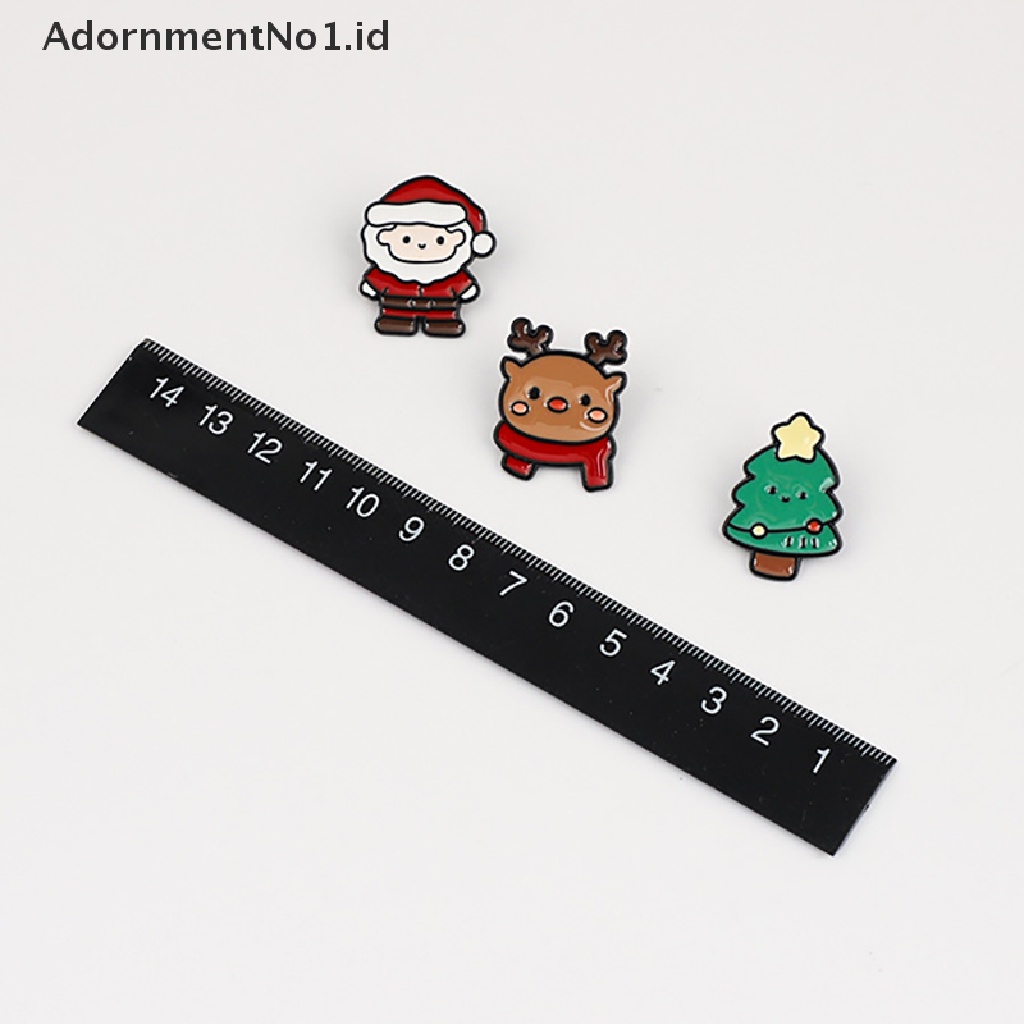 [AdornmentNo1] Kartun Santa Claus Enamel Pin Elk Pohon Pinus Snowman Beruang Boneka Alloy Bros Lencana Hadiah Natal Untuk Anak [ID]