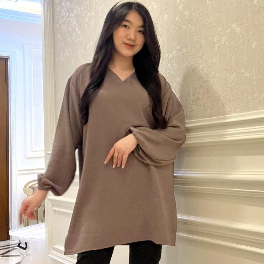 Atasan Pocket Long Square top lengan panjang Moana