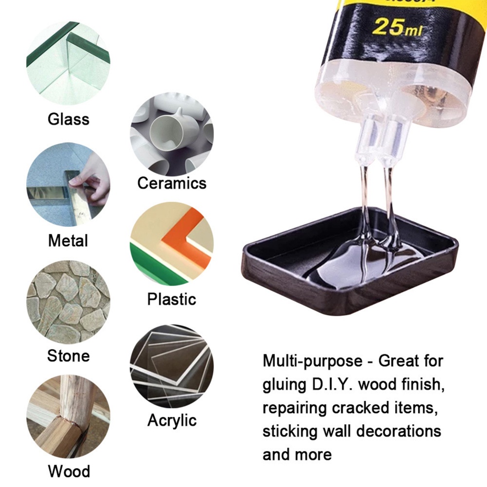 ღ 25Ml Universal Ab Lem Super Handal Super Cairan Perekat Yang Kuat dan Cepat Kering Epoxy Resin Lem Rumah Tangga perbaikan Lem untuk Logam Keramik Gelas Plastik