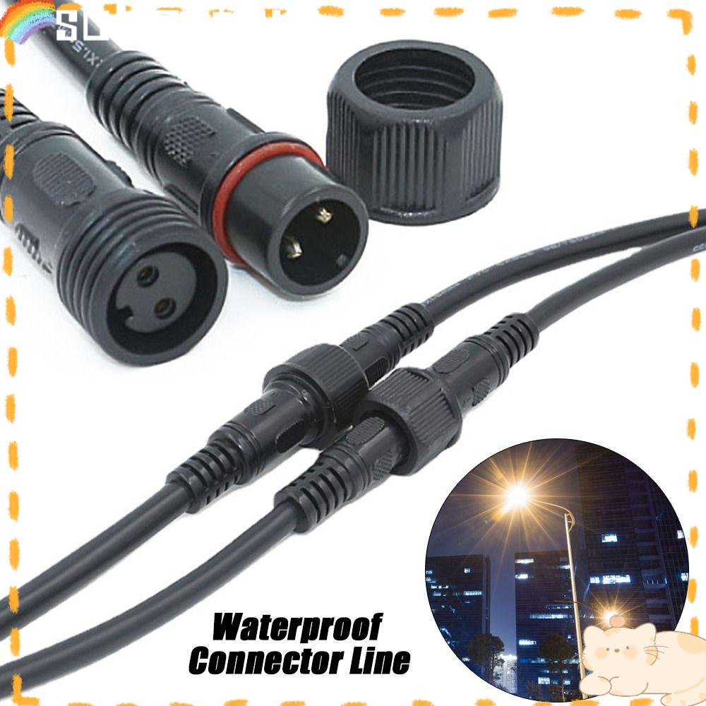 Solighter Base Connector Black Peralatan Power Wire Display Pin Garis Konektor Tahan Air