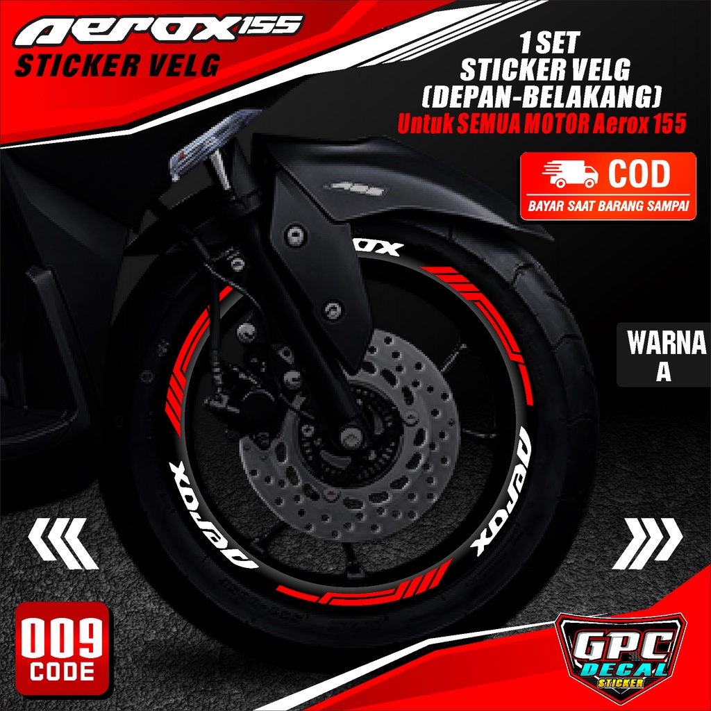 Cutting Sticker Velg Aerox 155 009- Aksesoris Motor Stiker Lis Velg Yamaha Aerox 155 Schotlite Cutti