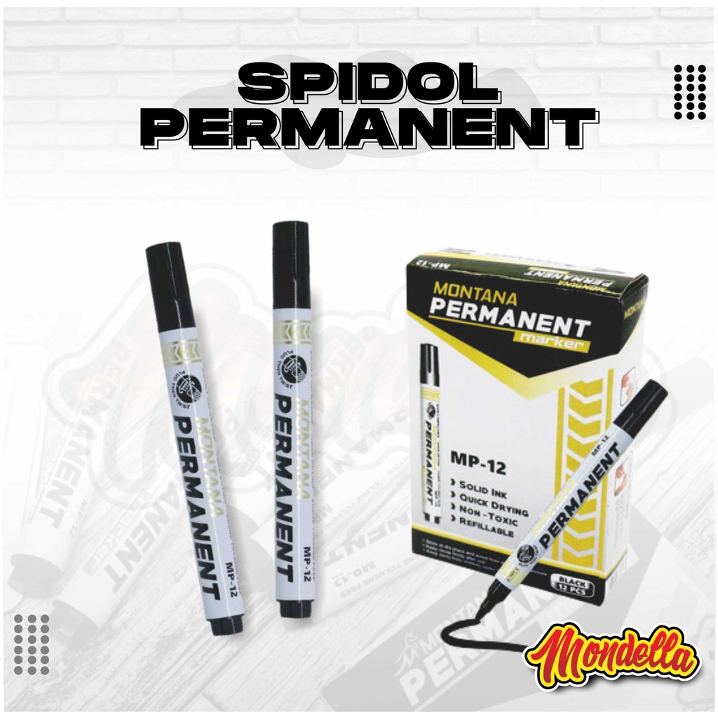 

Spidol Permanen Permanent MP12 Permanent Marker Montana MP-12 Spidol Hitam Merah Biru Besar MONDELLA