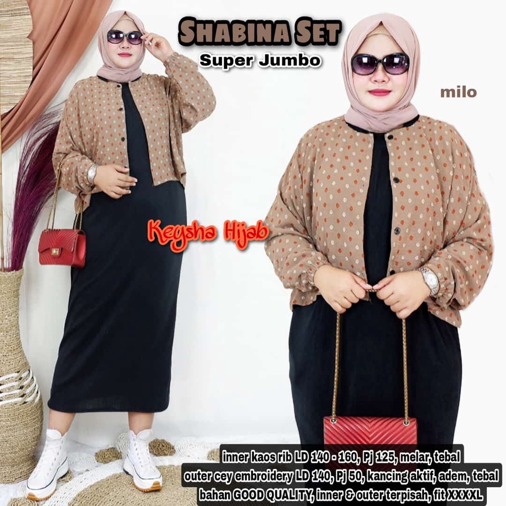 shabina oneset stelan set setelan 1set baju pakaian blouse bluse wanita perempuan cewe cewek remaja 