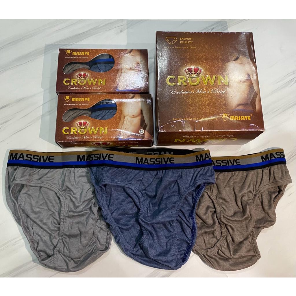 Celana Dalam Boxer CD Pria Laki Cowok Remaja Dewasa isi 3pcs Relic Roman Spartan Massive Polo Crown