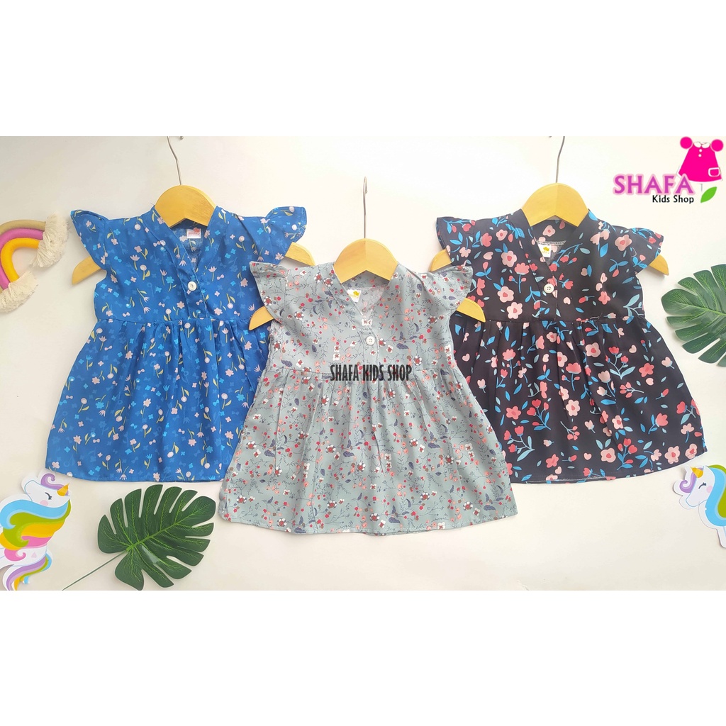 DRESS ANAK BAYI PEREMPUAN USIA 0 BULAN - 3 BULAN NEWBORN / BAHAN RAYON VISCOSE / BAJU PAKAIAN ANAK BAYI PEREMPUAN / RAYON VISCOSE