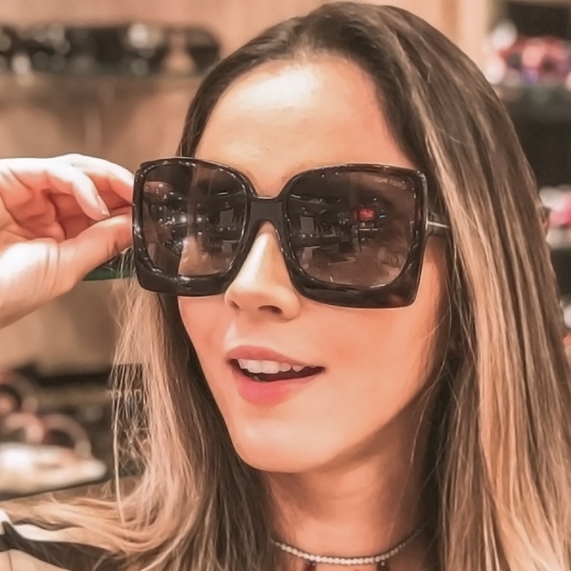 Kacamata Fashion T shaped Frame Besar Untuk Wanita Pria Outdor Shades