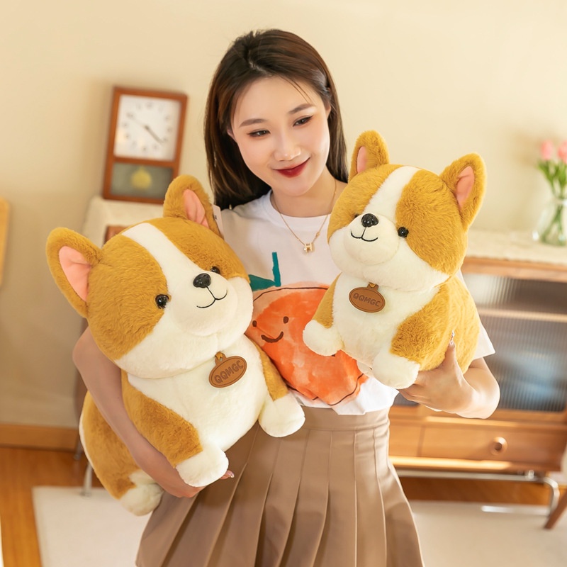 Boneka Shiba Berdiri Gemoy Bahan Plush