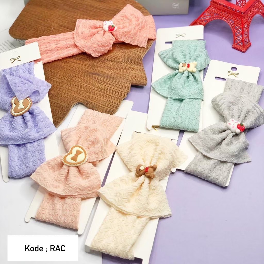 bando bandana pita kain rabbit clay RAC headband anak / bayi