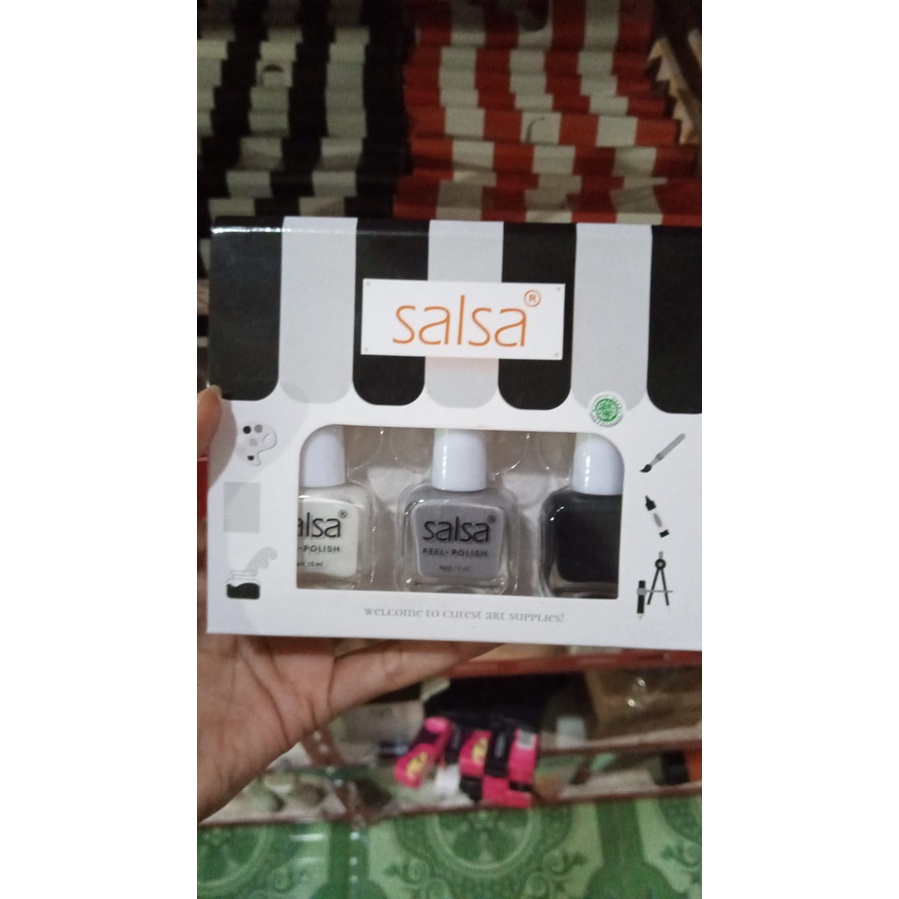 SALSA PEEL OFF NAIL POLISH SET ISI 3/ MEMPERCANTIK KUKU/BAKERY/FLORIST/SALON/SUPLIES