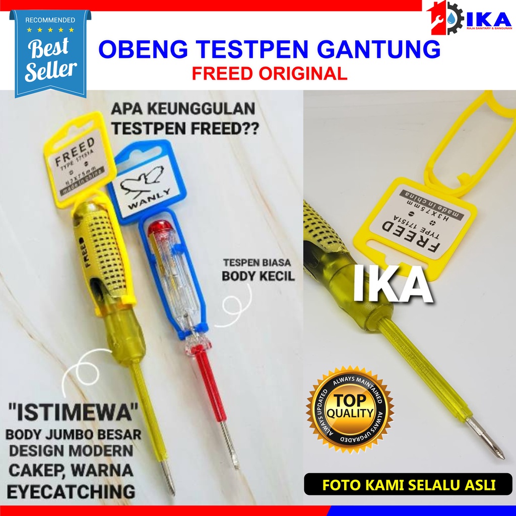Tespen Listrik Bolak Balik BB Obeng Testpen Jumbo Obeng Testpen Listrik BB 4Inch FREED (+ -) | Screwdriver Test pen