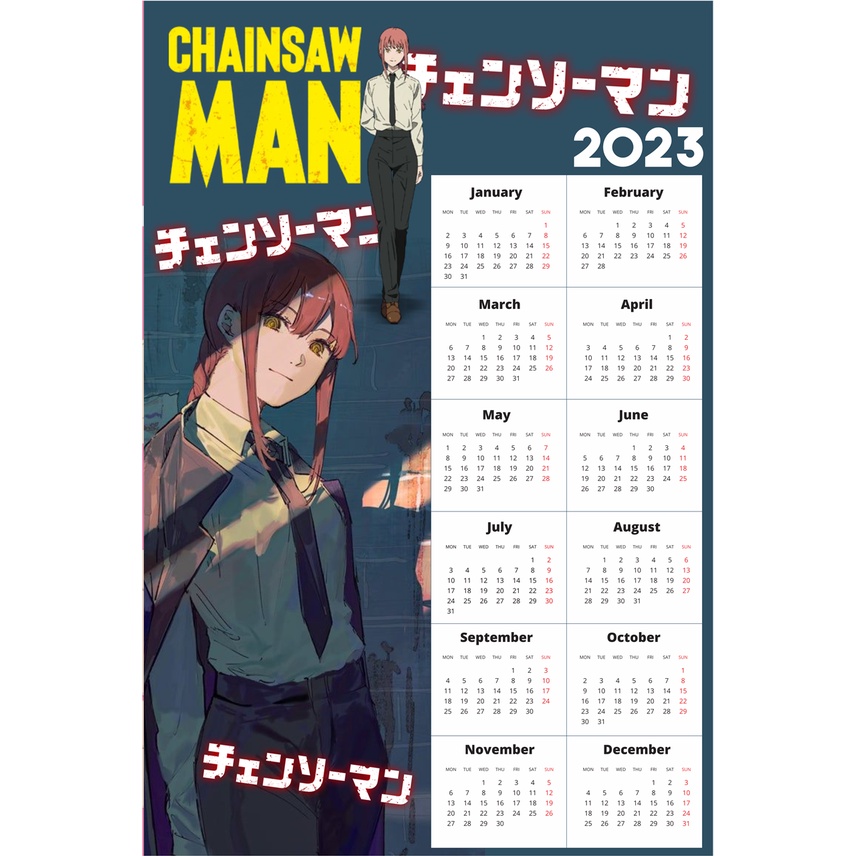 

KALENDER DINDING ANIME 2023 CHAINSAW MAN MAKIMA
