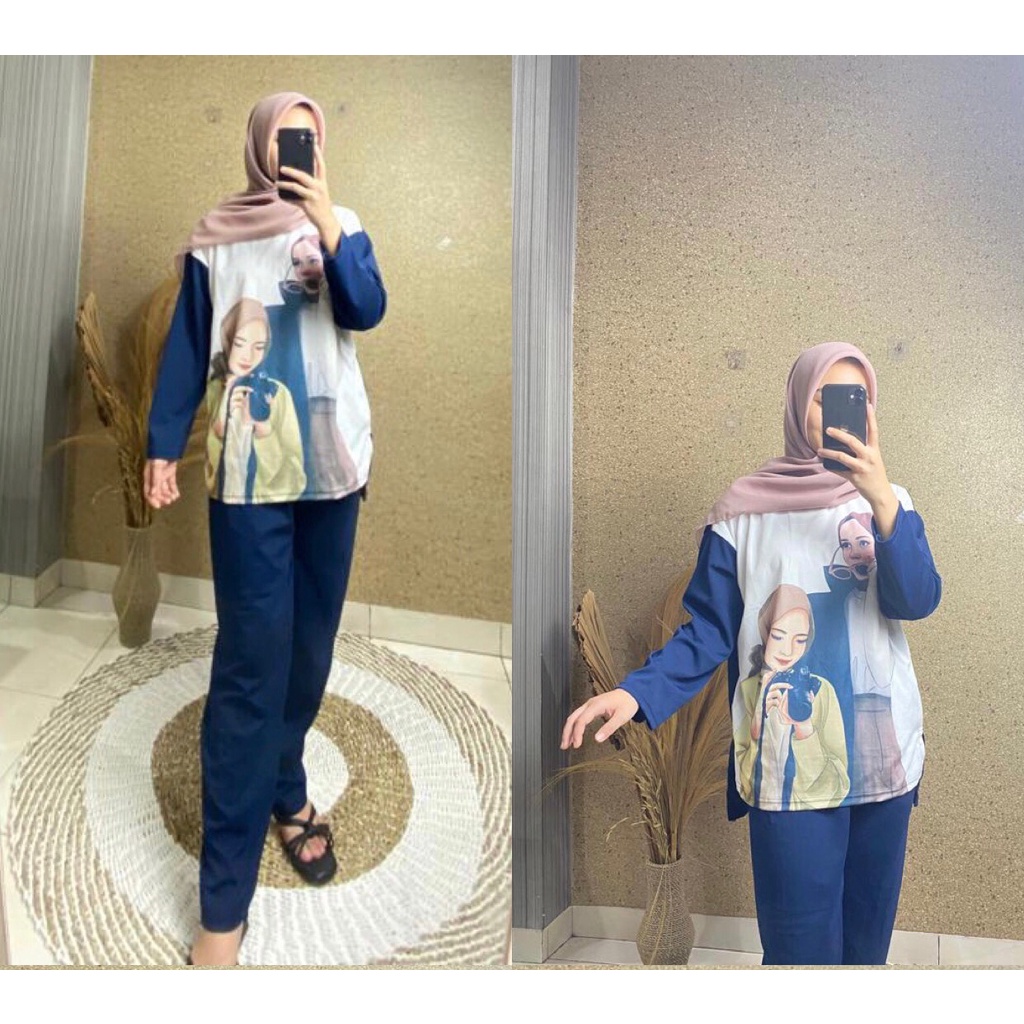 FC- ONE SET WANITA VIRAL KEKINIAN