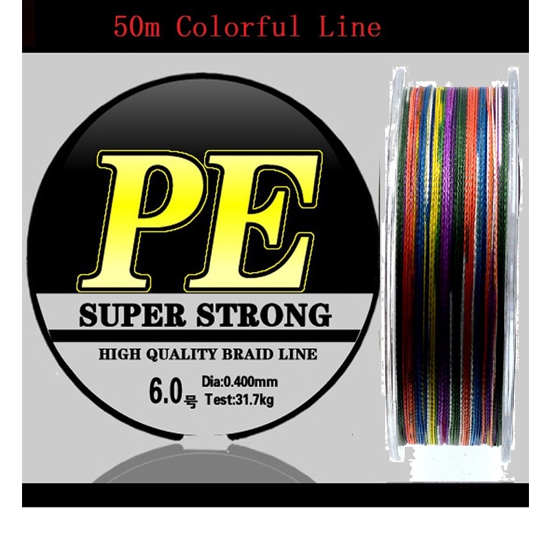 4x Tali Senar Pancing PE Jepang 50m Anti Gigit Fishing Line Mini Lure Bait Fishing Line Sinking Strong Strengthen Line Tackle