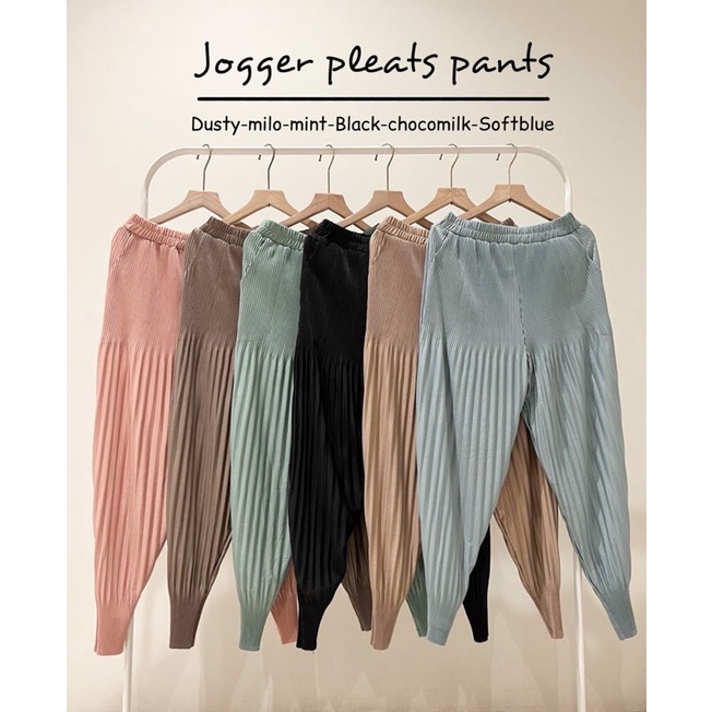 Jogger pleats pants / celana Jogger plisket