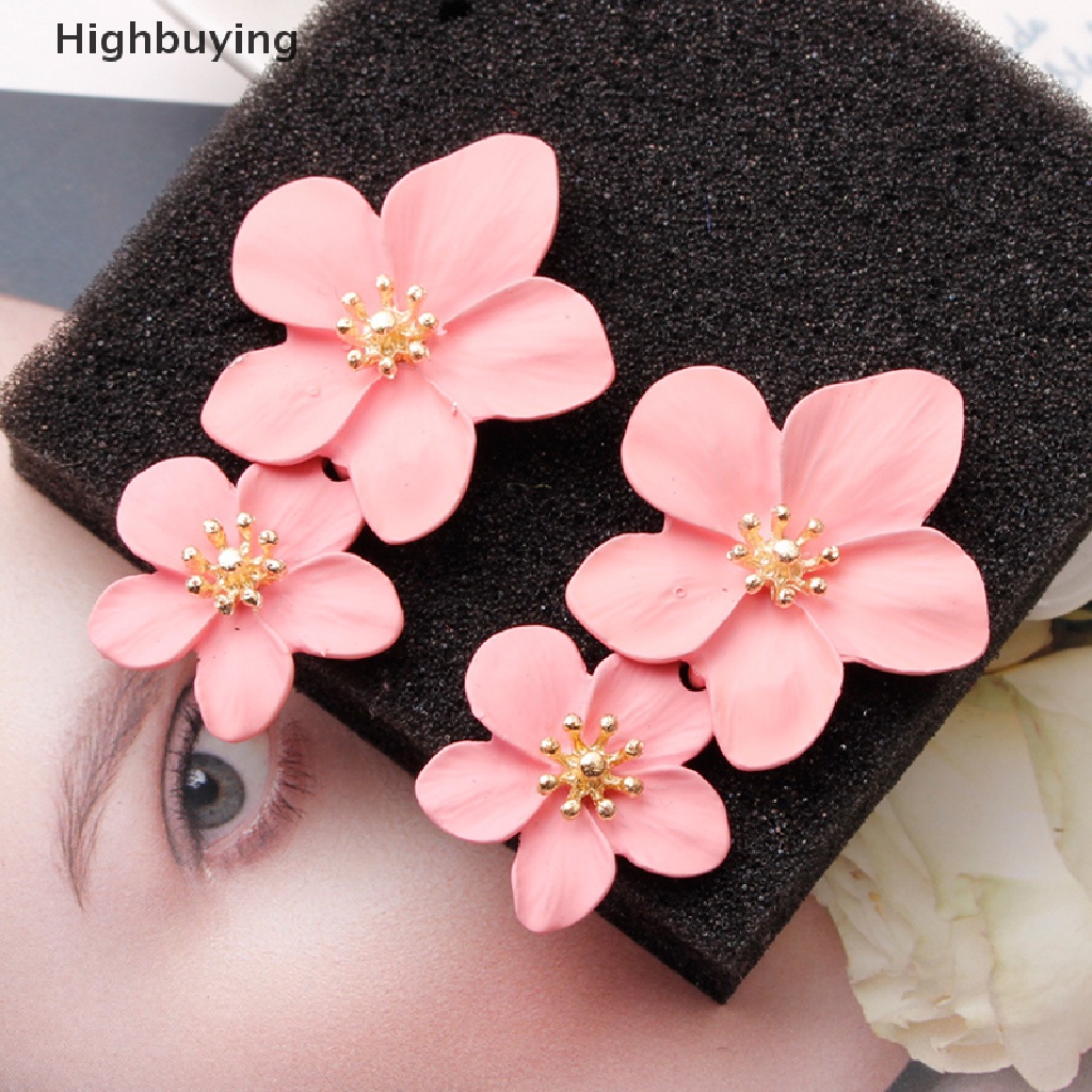 Hbid Vintage Double Flower Drop Earrings Pernikahan Menjuntai Bohemian Pesta Perhiasan Hadiah Glory