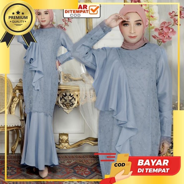 Helen Maxy Sonia Dress Size Standar Dan Jumbo Mutiara Maxy Brukat Jumbo Modern Gamis Kondangan Simpl