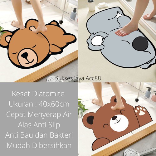 LT- [ DIATOMITE ] Keset Kaki Serap Air Anti Slip Lantai Kamar Mandi Dapur