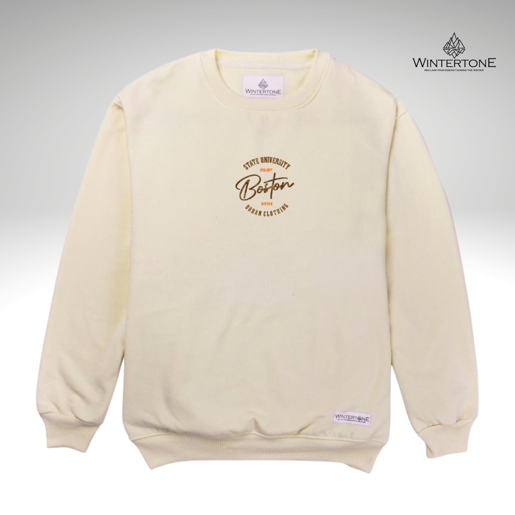 Sweater Crewneck Pria Distro Original Putih Switer Oblong Cowok Crweneck Oversize Brand Lokal Bandun