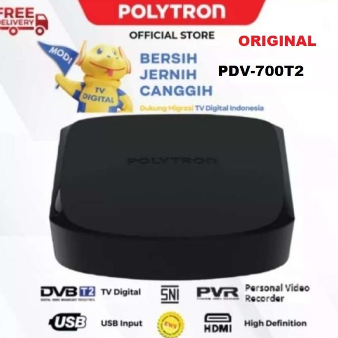 SET TOP BOX POLYTRON PDV 700t2 DVB t2-ORIGINAL- GARANSI RESMI