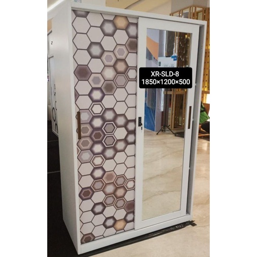 XR SLD 8 Lemari Pakaian Plat Besi Motif Minimalis (palembang)