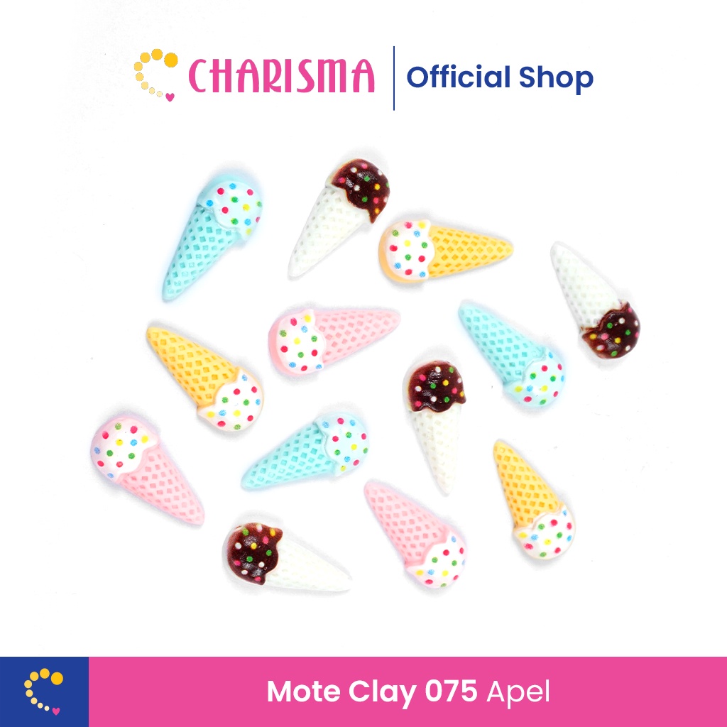 Mote Clay Ice Cream Cone - Mote Resin Ice Cream Cone - Mote Resin Tempel Hiasan Aksesoris Bando stop