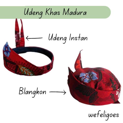 COD - Blangkon Madura Ikat Kepala Udeng Instan Khas Madura . Udeng Sakera . Blangkon Udeng Khas Madu