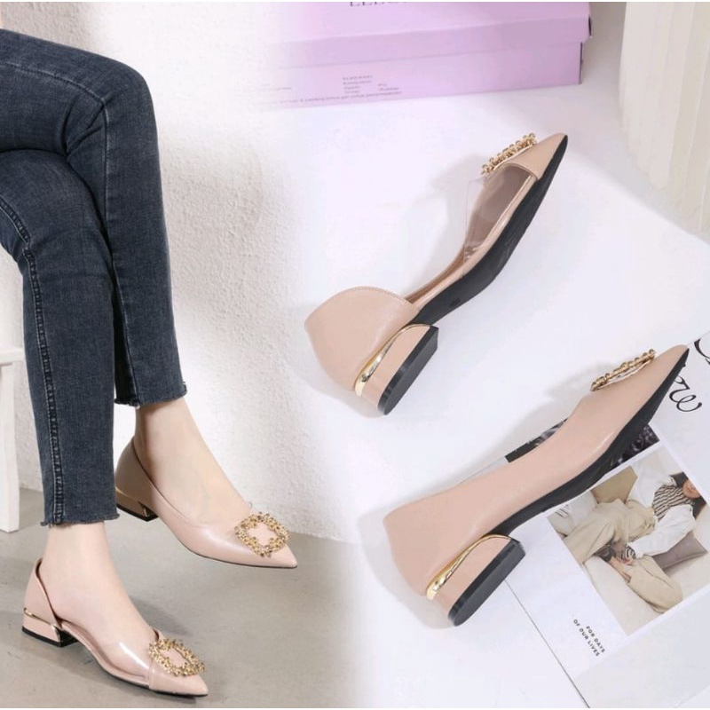 ABBUSHOES AG 26 sepatu pantofel angkot nadine 3cm