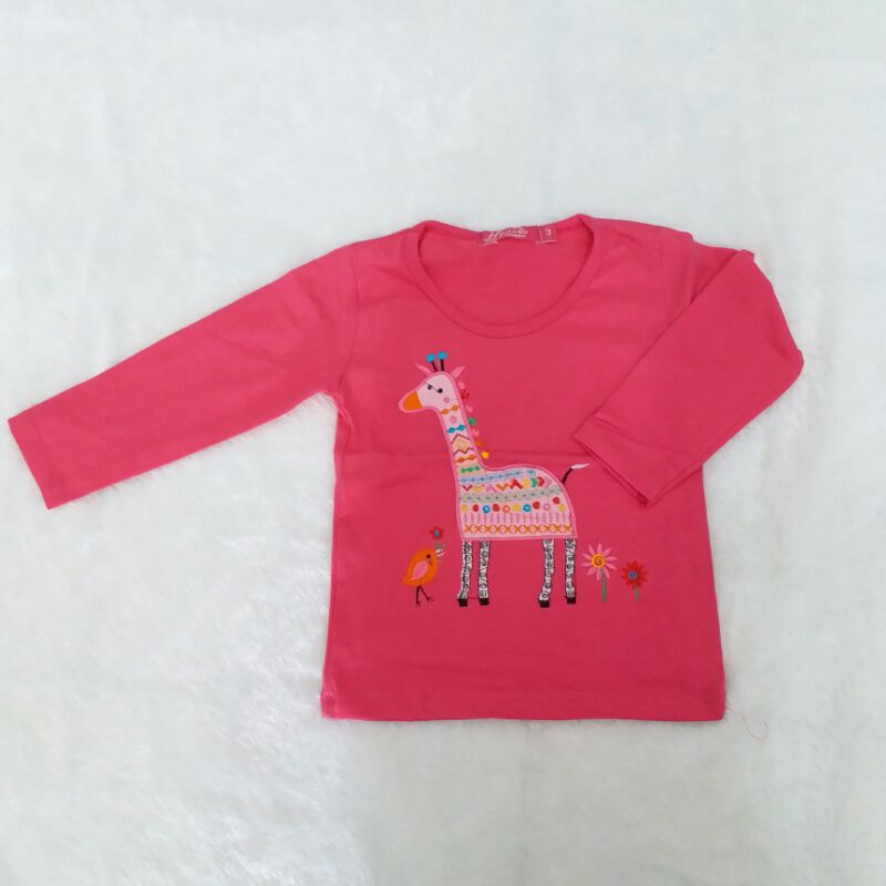 Atasan Panjang Anak Cewek Jerapah/ Kaos anak 8 - 18 bulan