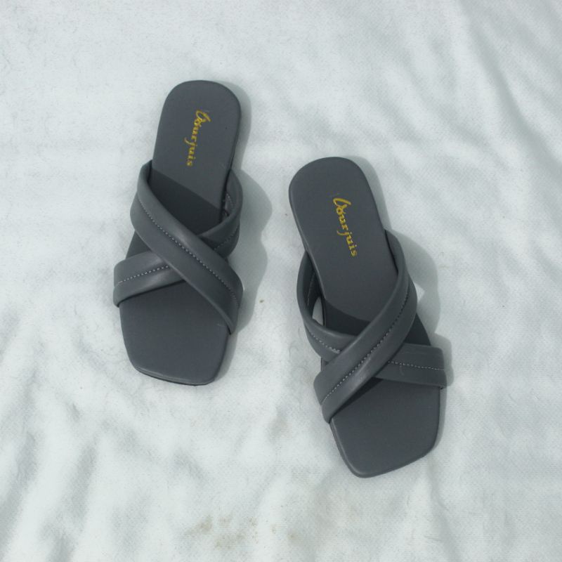 Sandal Flat Wanita Selop Silang Sandal Cewek Korean Style