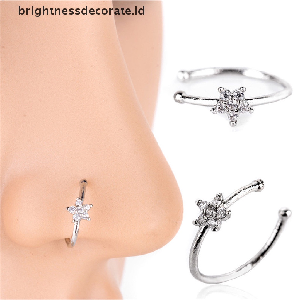 [Birth] Cincin Hidung Ear Hoop Tragus Cartilage Earring Kristal Baja Bedah Stainless [ID]