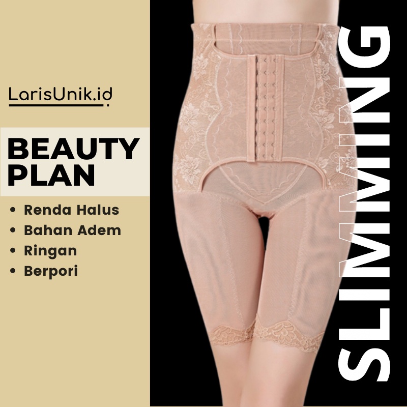 Korset Celana Pelangsing Pengecil Perut Buncit Paha Pinggang Pinggul Korslet Corset Jumbo Premium CD Korset Wanita Bodysuit Beauty Plan Kancing Original