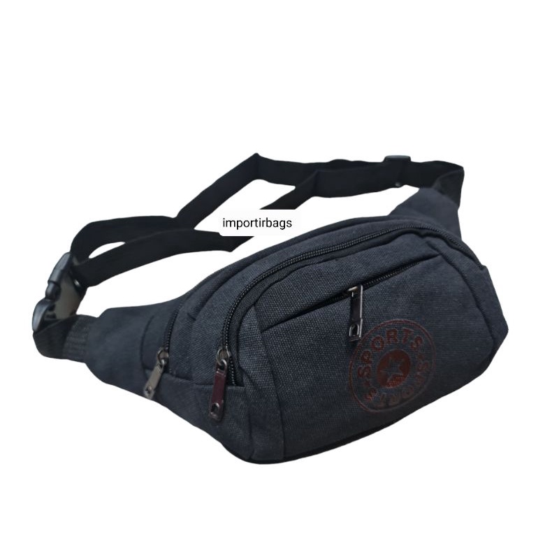 SM008 kanvas Tas Bahu Selempang Kanvas Pria Canvas Sling Bag