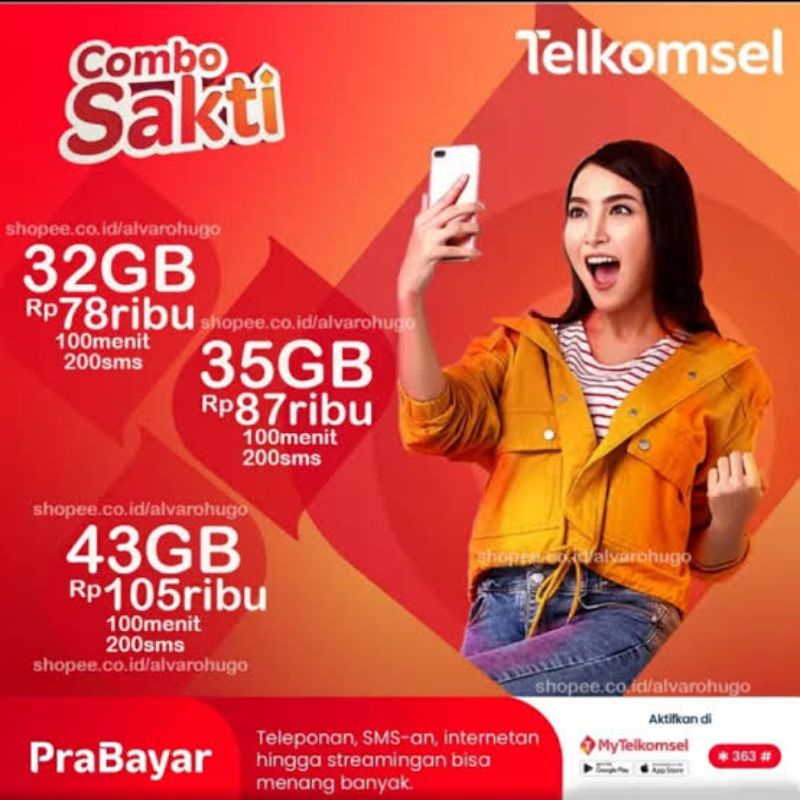 kartu perdana telkomsel combo sakti kuota murah nasional sinyal 3G 4G