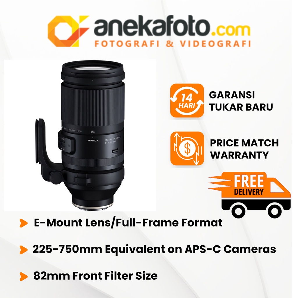 Tamron Lens 150-500mm f/5-6.7 Di III VXD for Sony E Mount full frame