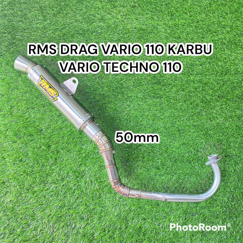 KNALPOT VARIO 110 KARBU VARIO TECHNO 110 BULAT DRAG RMS MUFFLER ORIGINAL DIAMETER 50MM