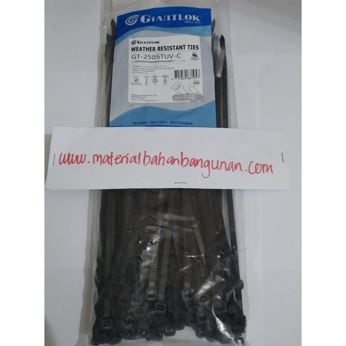 

Cable Tis GT 250 STUV C Kabel Ties Tali Ties 4.8 x 25 cm Hitam Perpack citrab44 Segera Dapatkan