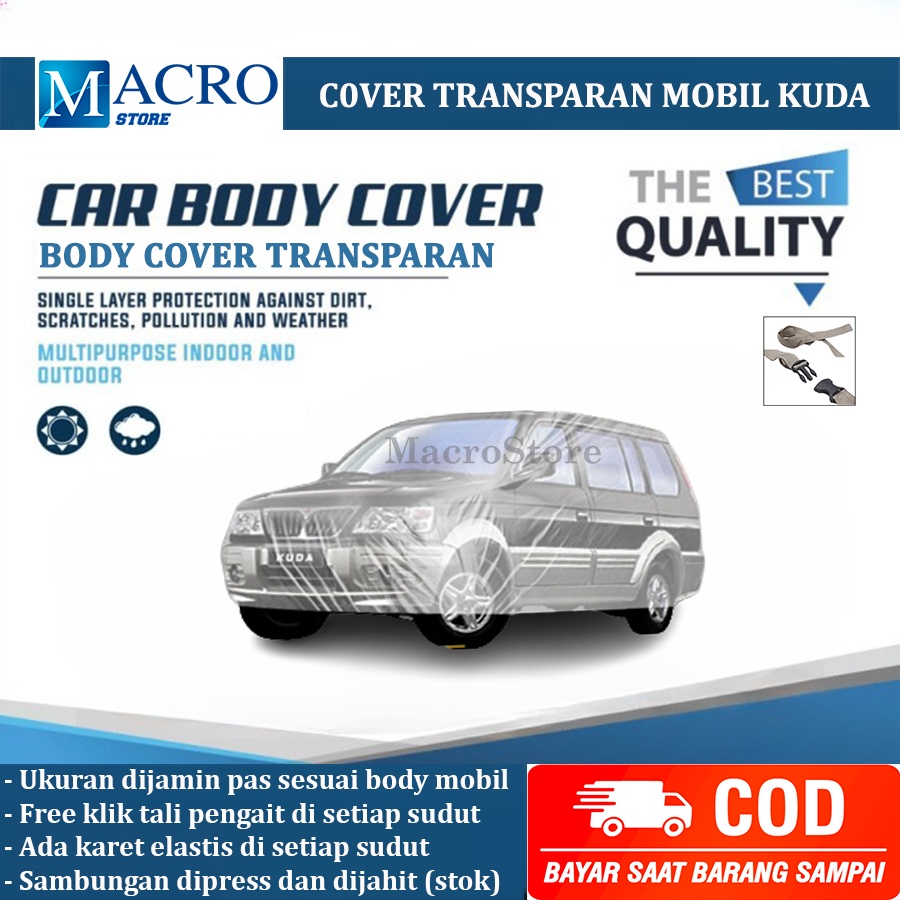 Sarung Cover Mobil Transparan Kuda / Mantel Selimut Mobil Kuda Plastik Bening Tebal Waterproof Anti 