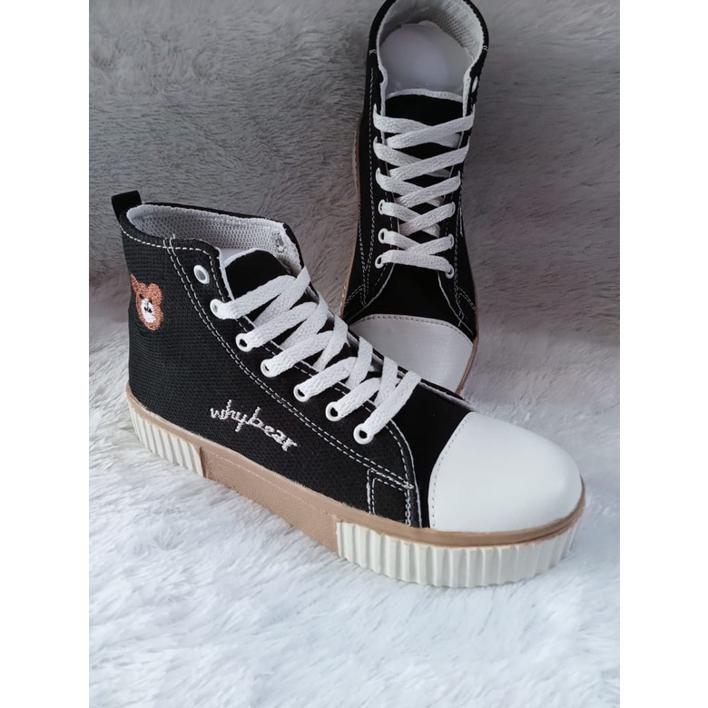 New Why Bear Sepatu Boot Wanita Bordir