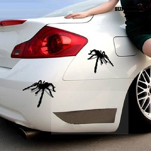 [SM] 1pasang Stiker Mobil 3D Motif Spider Efek Bayangan Sticker Mobil Motor Decal