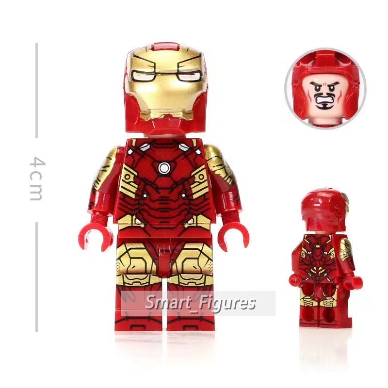 Iron Man Blok Bangunan Minifigures Super Heros Marvel Tony Stark Armor Mark17 Mark19 Mark26 Mini Angka Mainan Hadiah