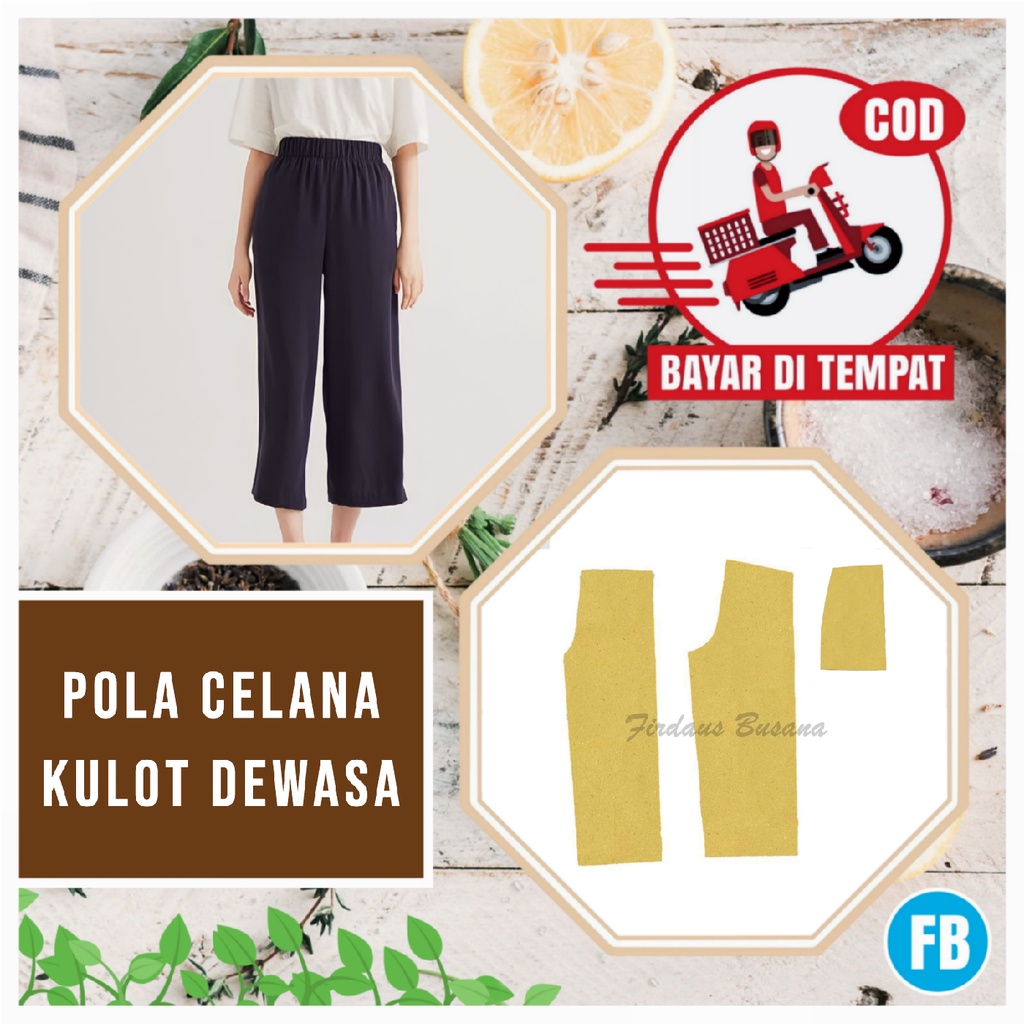 【COD】Pola Celana Kulot Wanita Dewasa | Pola Celana Wanita | Pola Instan | Pola Jiplak | Pola Jahitan